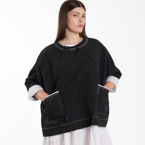 Bluzka oversize Wendy Kei z gniecionej tkaniny – designerski minimalizm