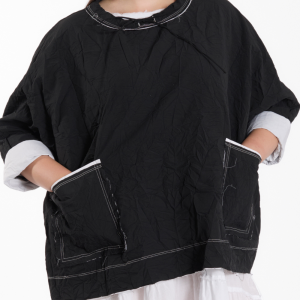 Bluzka oversize Wendy Kei z gniecionej tkaniny – designerski minimalizm