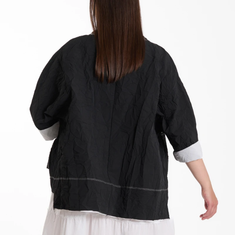 Bluzka oversize Wendy Kei z gniecionej tkaniny – designerski minimalizm
