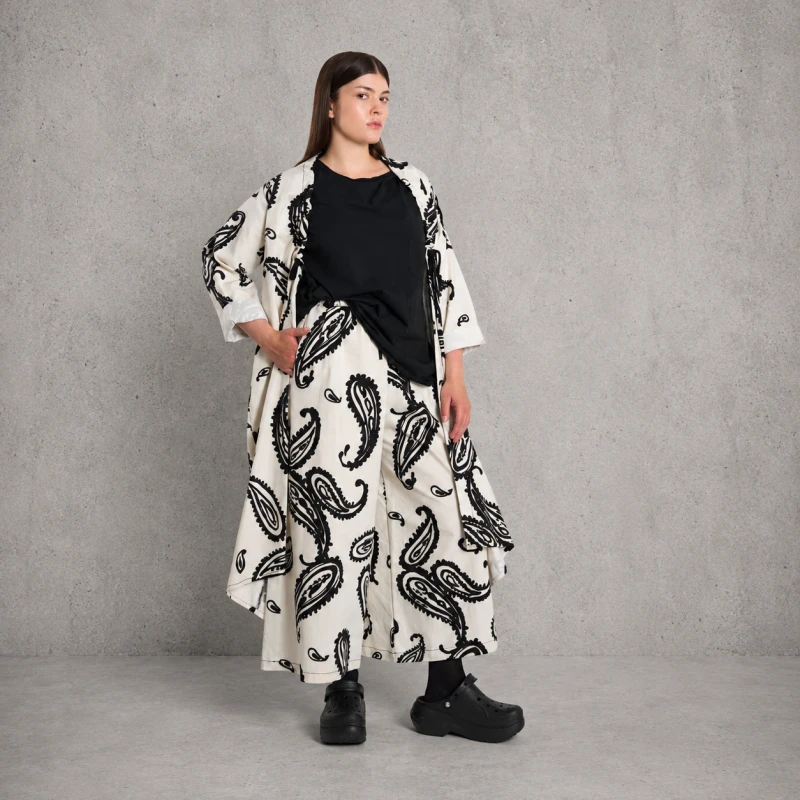 Płaszcz PAISLEY – ecru, 97% bawełna – WENDYKEI
