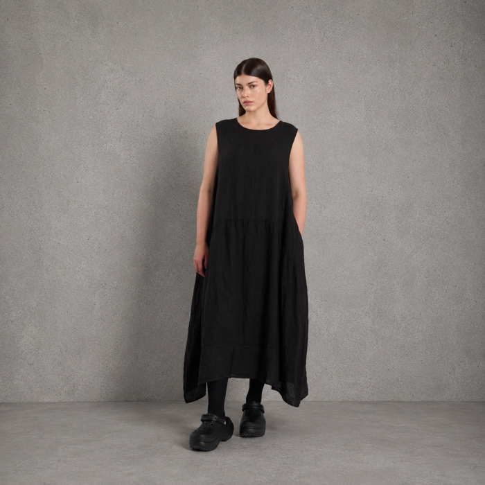 Sukienka LINEN – czarna, 100% len – WENDYKEI