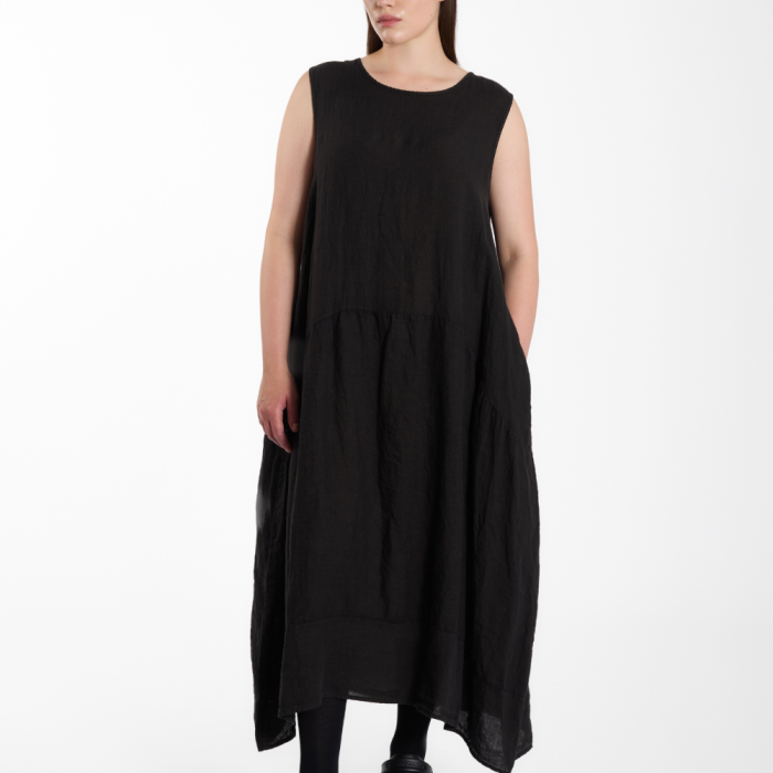 Sukienka LINEN – czarna, 100% len – WENDYKEI