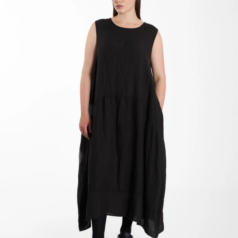 Sukienka LINEN – czarna, 100% len – WENDYKEI