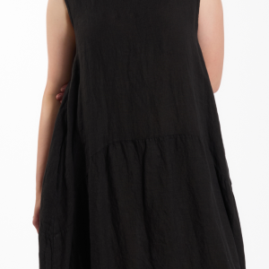Sukienka LINEN – czarna, 100% len – WENDYKEI