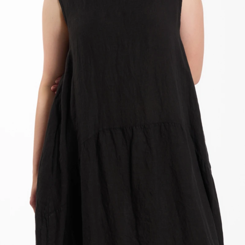 Sukienka LINEN – czarna, 100% len – WENDYKEI