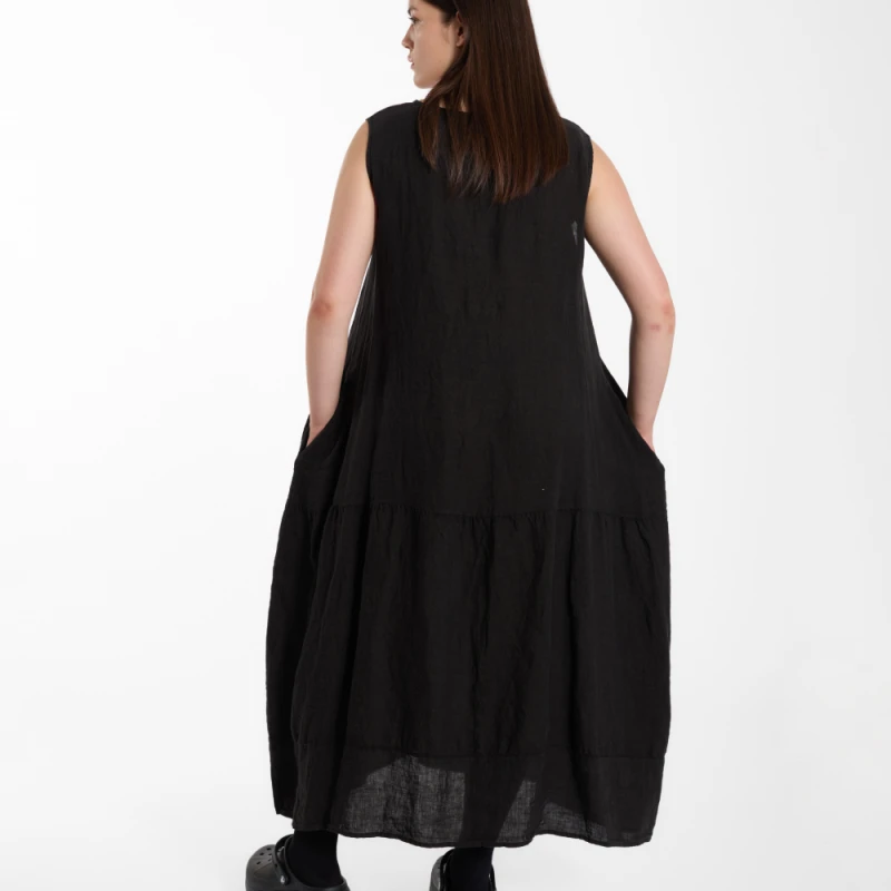 Sukienka LINEN – czarna, 100% len – WENDYKEI