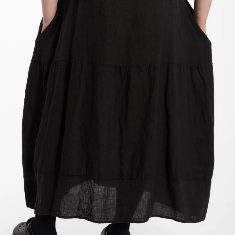 Sukienka LINEN – czarna, 100% len – WENDYKEI
