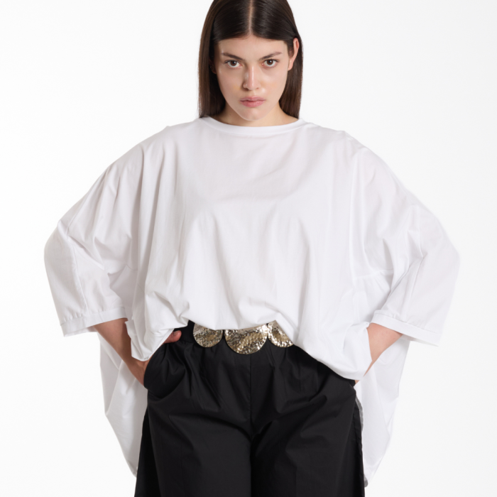 Bluzka BATWING – biała, oversize – WENDYKEI
