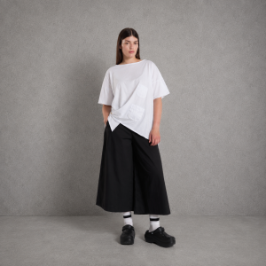 T-shirt BACK POPELIN – biały, 100% bawełna – WENDY TRENDY
