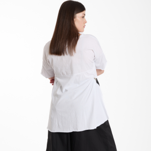 T-shirt BACK POPELIN – biały, 100% bawełna – WENDY TRENDY