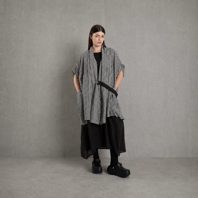 NARZUTKA „CHECKER” – oversize w drobną kratkę WENDYKEI