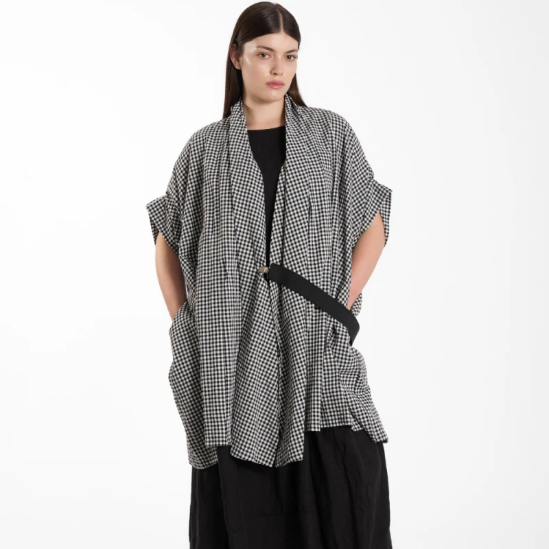 NARZUTKA „CHECKER” – oversize w drobną kratkę WENDYKEI