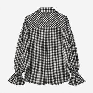 Koszula oversize w czarno-białą kratę – DRUGIE ŻYCIE
