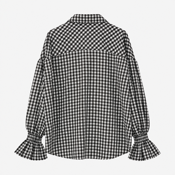 Koszula oversize w czarno-białą kratę – DRUGIE ŻYCIE