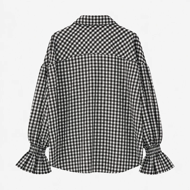 Koszula oversize w czarno-białą kratę – DRUGIE ŻYCIE