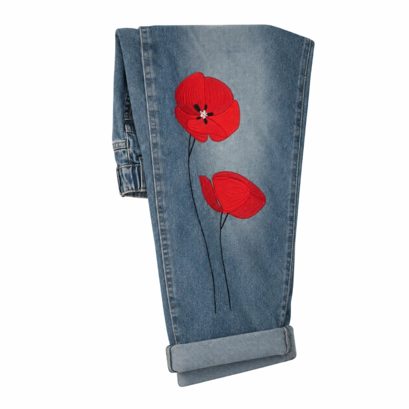 Spodnie barrel z makami WENDY TRENDY - DRUGIE ŻYCIE
