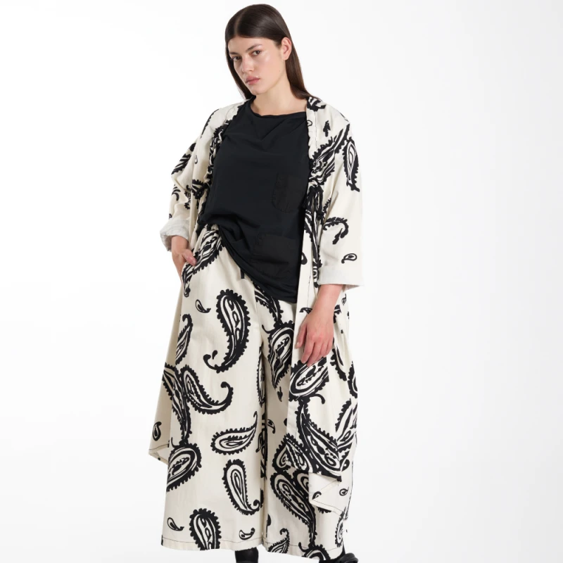 Płaszcz PAISLEY – ecru, 97% bawełna – WENDYKEI